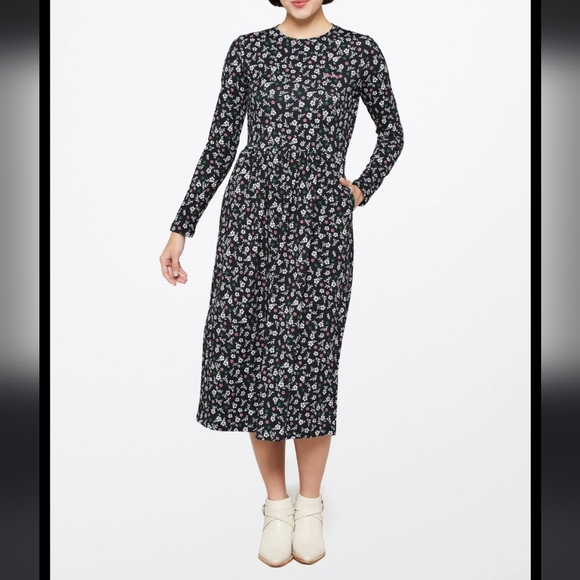 NWT $155 BARBOUR Cassley Floral Long Sleeve Side Pocket Midi Dress Size 4 - Picture 3 of 13